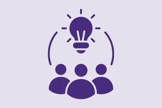 icon - three people with a light bulb above them